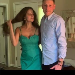 Green Dress with Beautiful Chain Detailing on Straps